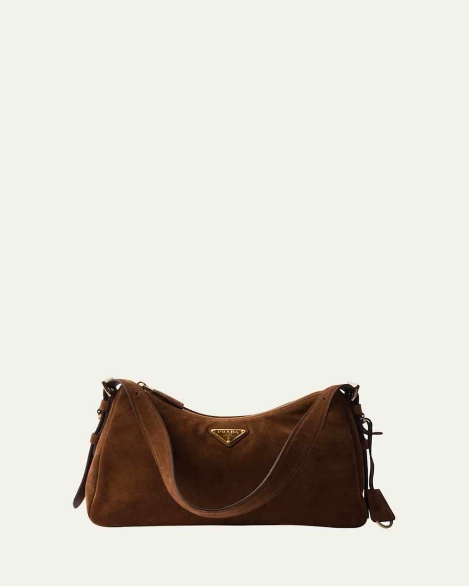 Aimee Medium Zip Suede Shoulder Bag